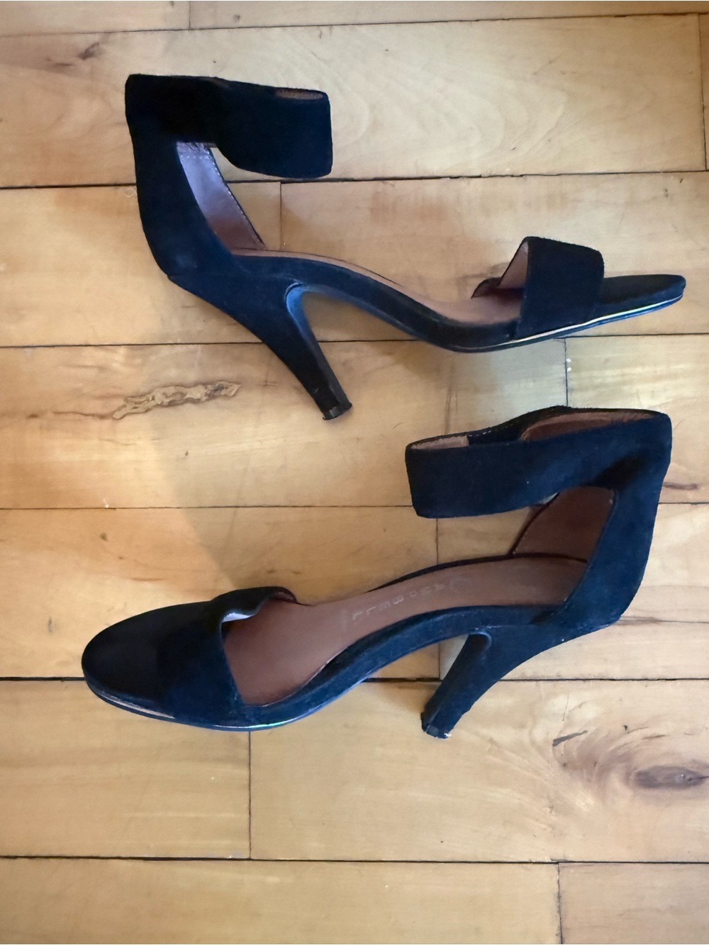 Jeffrey Campbell Black Suede Ankle Strap Heels Size 6